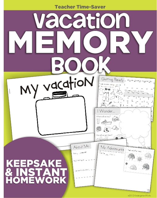 Instant Homework - Vacation Memory Book - KindergartenWorks