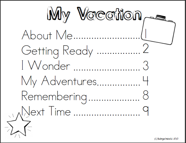 Instant Homework - Vacation Memory Book - KindergartenWorks