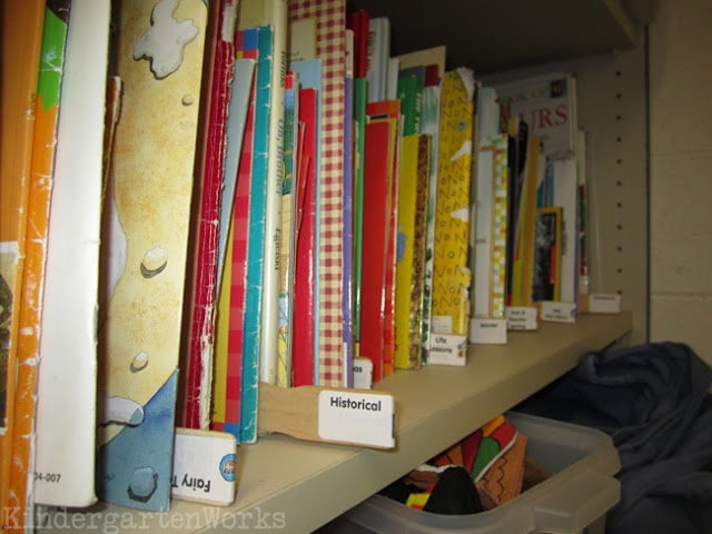 Classroom Library Organization Made Simple - I love this way to use pain sticks to organize books standing up in my closet.