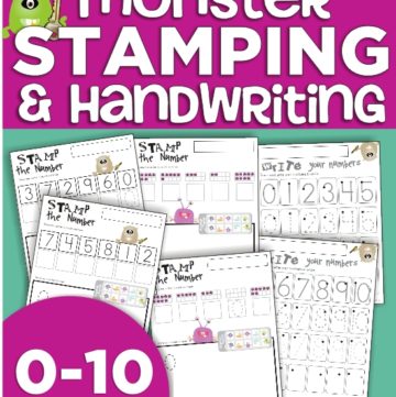 monster stamping and handwriting numbers