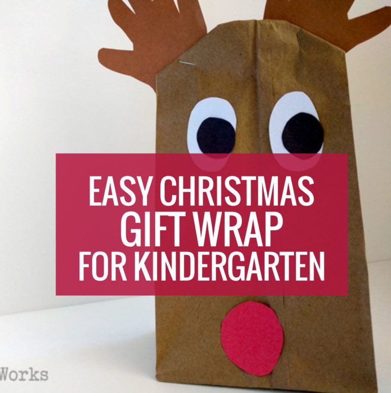 Easy Christmas Gift Wrap for Kindergartners