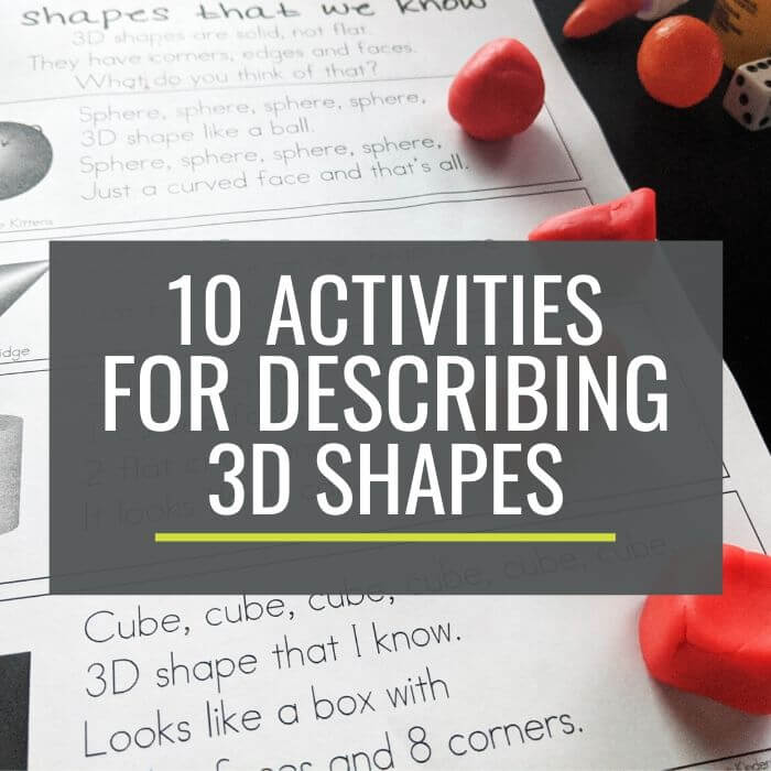 10 Activities for Describing 3d Shapes in Kindergarten - These will help my kids describe a cylinder, sphere, cube and cone!