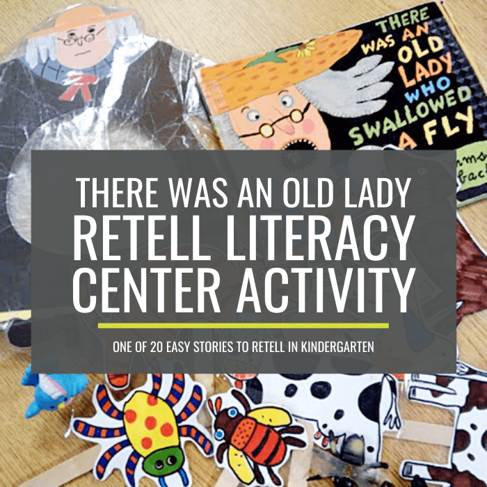There Was An Old Lady Who Swallowed a Fly Retell Literacy Center Activity