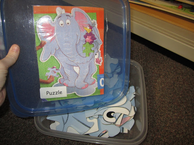 kindergarten puzzle literacy center KindergartenWorks