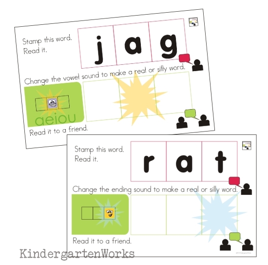 playdough word work - substituting sounds in CVC words KindergartenWorks