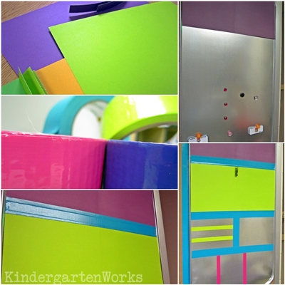KindergartenWorks :: brightly colored, fully functional {how to make an everything board}