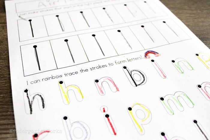 teach how to form letters by strokes