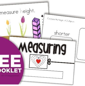 free measuring booklet and rulers for Kindergarten - K.MD.1, K.MD.2