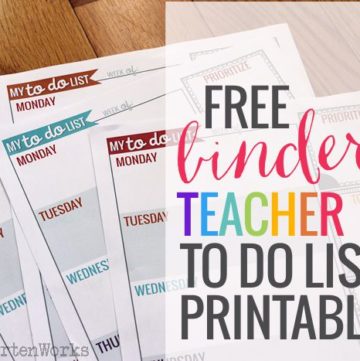 Free weekly To Do List Template for Teachers - Binder Printable - KindergartenWorks