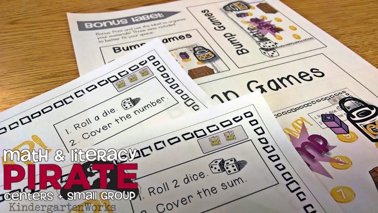 Kindergarten Pirate Unit - Reading, Writing and Math