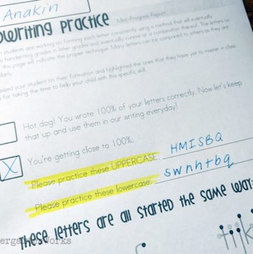 Handwriting Mini-Progress Report {Free Printable} Kindergarten - easy communication with parents