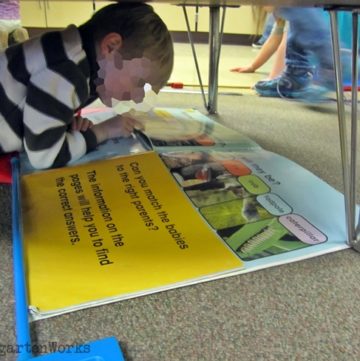 Your kinders are under the tables {alternative seating} KindergartenWorks