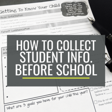 How to Collect Student Information Before the School Year