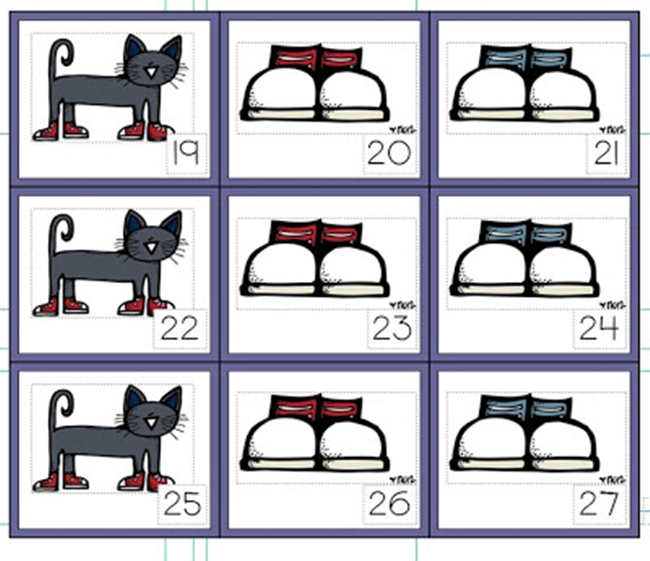 73 Cool Pete the Cat Freebies and Teaching Resources :: KindergartenWorks - Calendar Cards