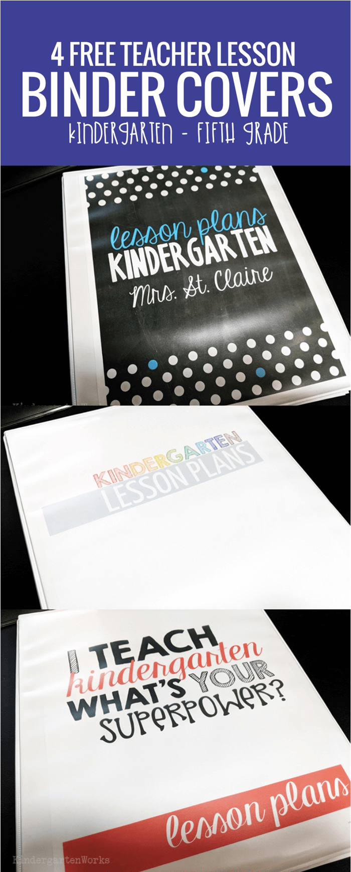 4 Free Teacher Lesson Planning Binder Covers