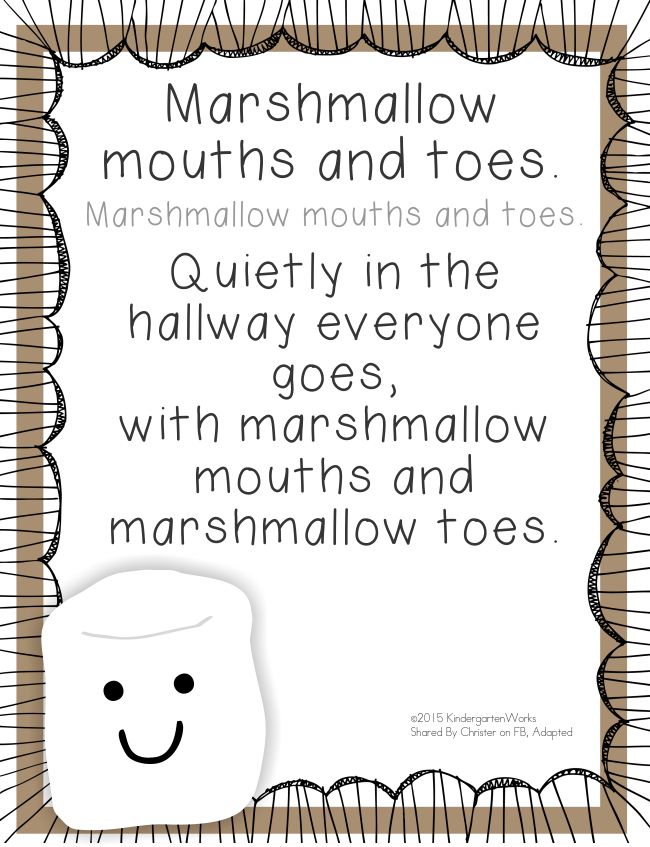 5 Quick Hallway Transitions {Printable} - KindergartenWorks: Marshmallow Mouths and Toes