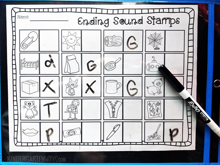 Write the ending sound free worksheet kindergarten