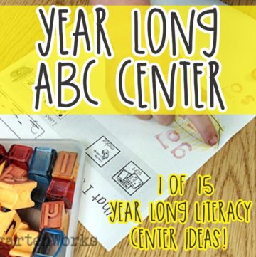 Year Long Literacy Center for Kindergarten - ABC Center - See, Stamp, Write and Explore: KindergartenWorks
