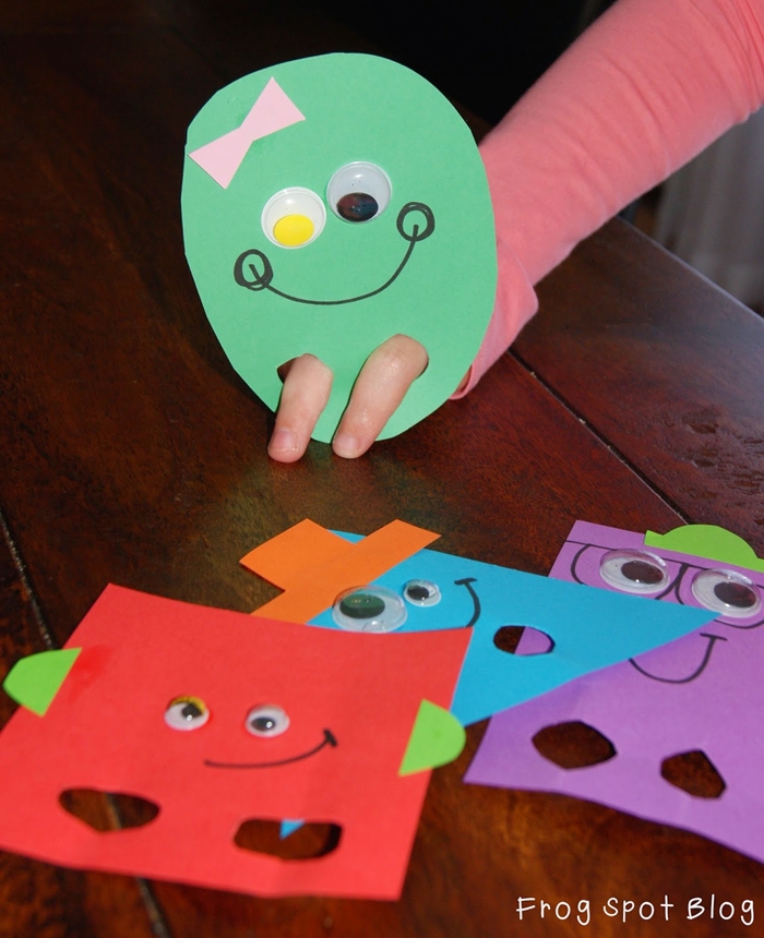 Activities for teaching 2D shapes - make shape puppets
