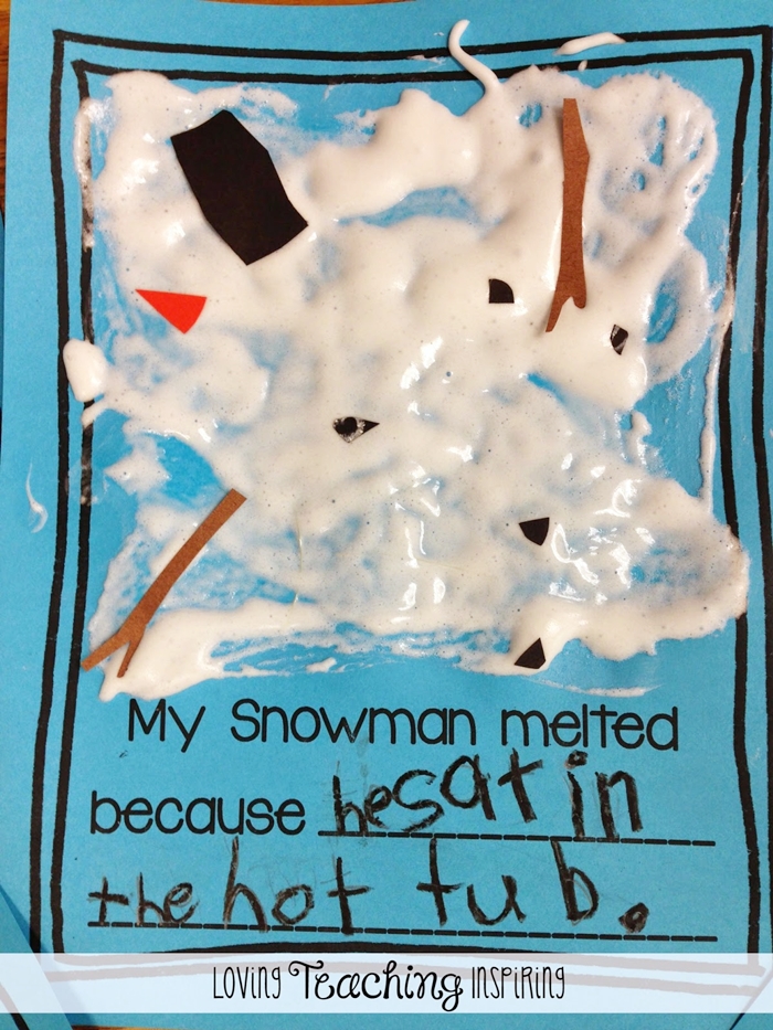 Sneezy the Snowman - Puffy Painted Writing Project