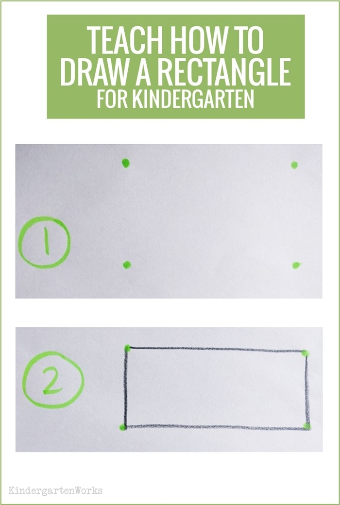 Teaching 2D shapes in kindergarten - draw a rectangle