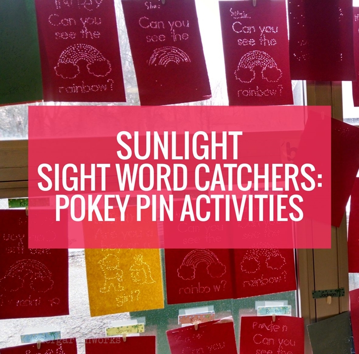 Sunlight Sight Word Catchers - Pokey Pin Activities for Kindergarten