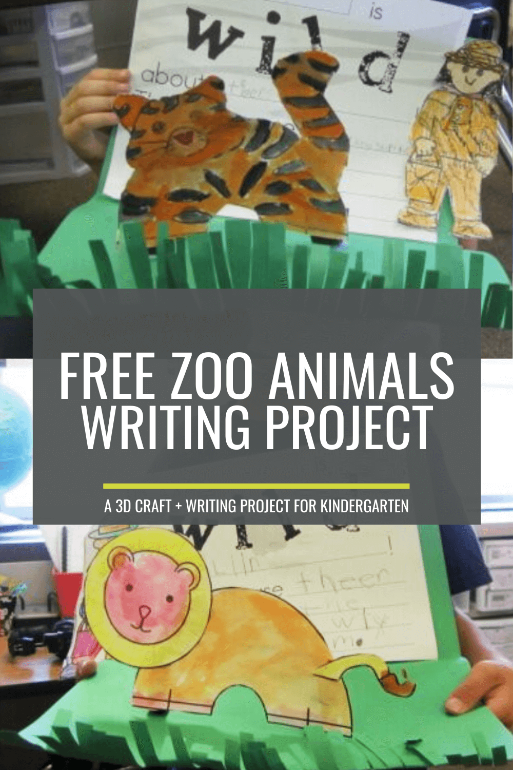 3D Zoo Animals Writing Project for Kindergarten