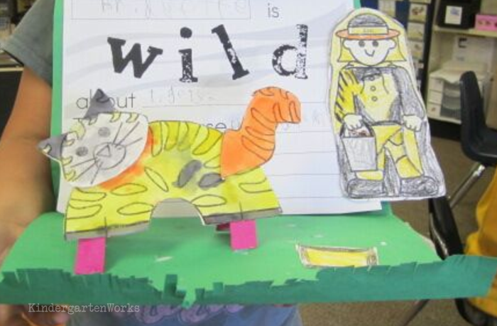 Free and Easy Zoo Animals Writing Project for Kindergarten - tiger template
