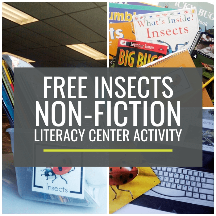 Insects Non-fiction Literacy Center Activity Set