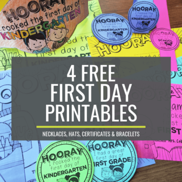 first day of school free printables