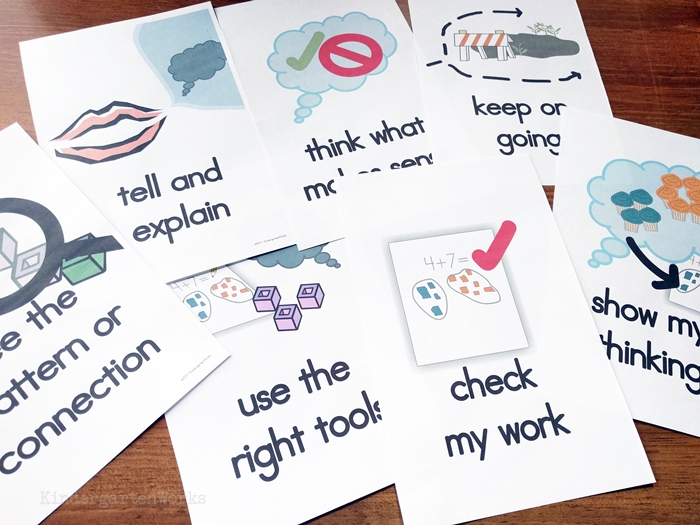 Awesome Math Strategies for Kindergarten to Try Right Now - math strategy posters or cards