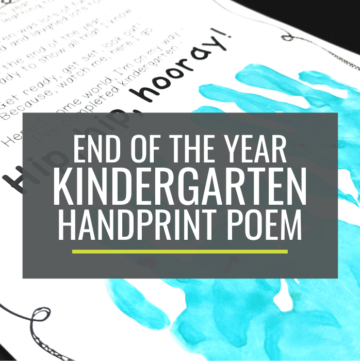Kindergarten End of the Year Hand Print handprint poem