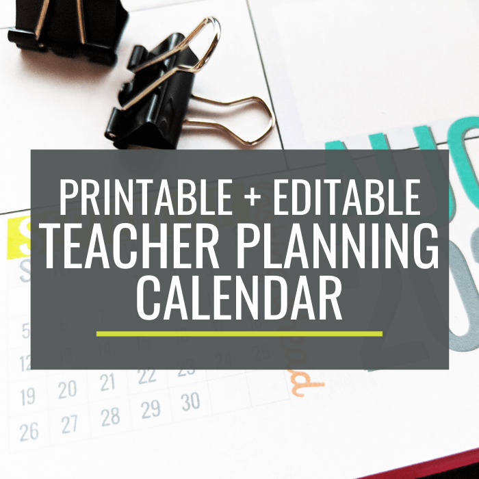 Custom Teacher Planning Calendar and Printable Calendar Template
