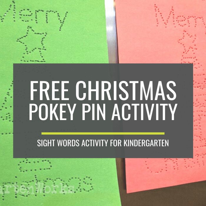 Free Christmas Pokey Pinning Activity with Kindergarten Sight Words