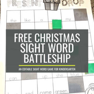 Free Christmas Sight Word Battleship for K