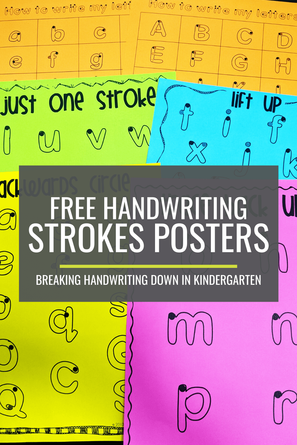 Free Handwriting Strokes Posters for Kindergarten