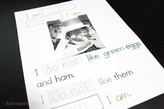 Green Eggs and Ham response sheet