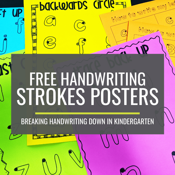 Free Handwriting Strokes Posters for Kindergarten