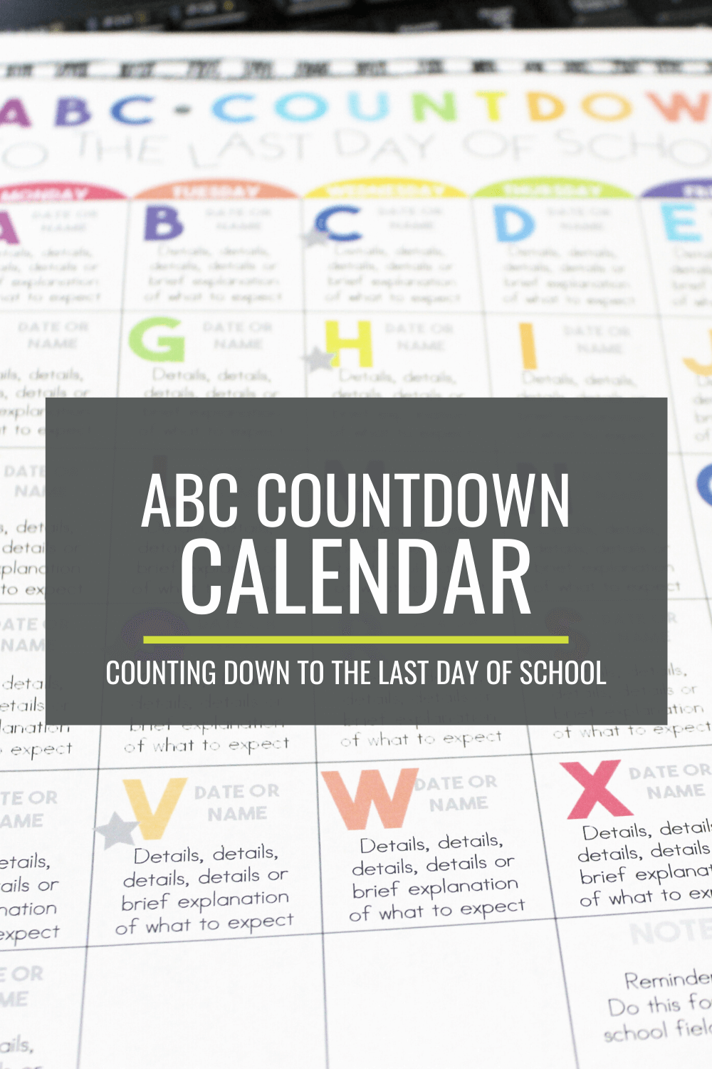 Make Your Own ABC Countdown Calendar And Ideas For What To Do Each Day