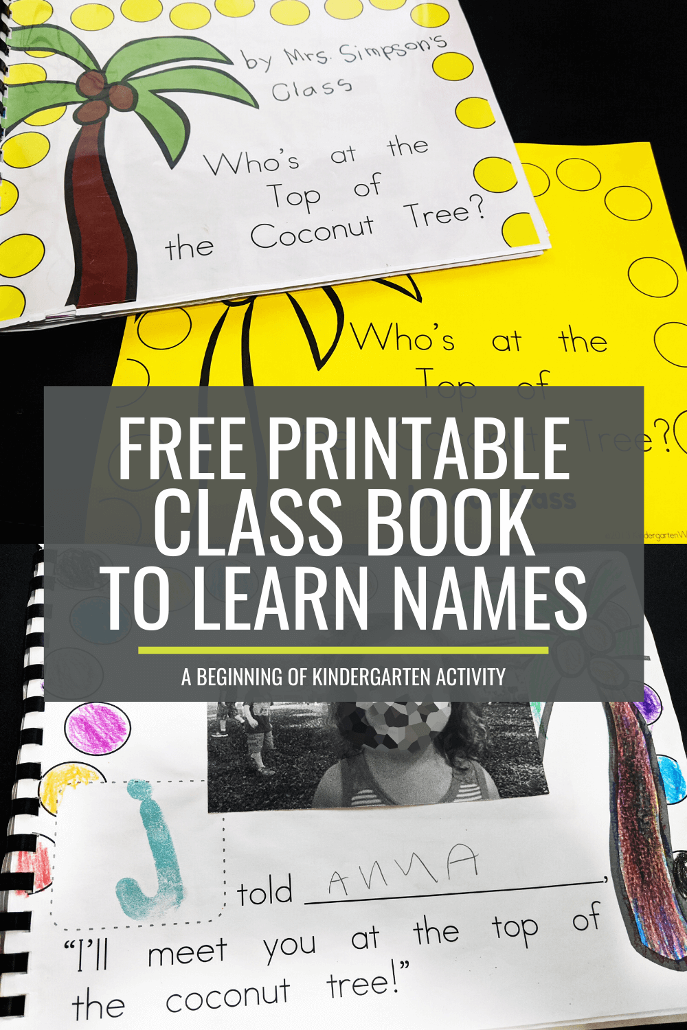 Free Class Book to Learn Names at the Beginning of Kindergarten