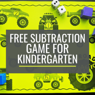 Free Monster Truck Subtraction Game for Kindergarten
