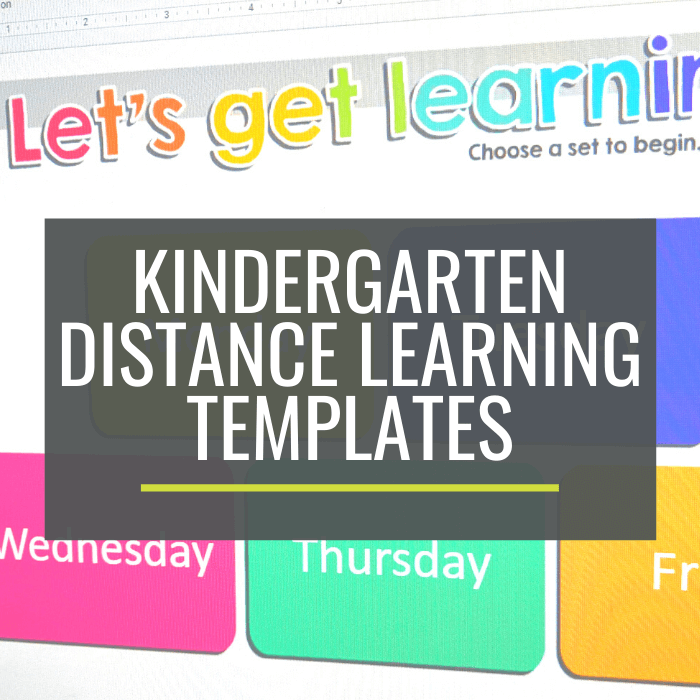 Distance Learning Lesson Plan Templates for Kindergarten