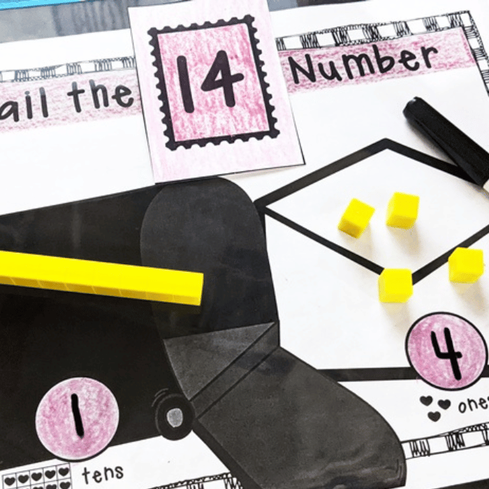 Free Valentines Decomposing Teen Numbers Mail-a-Number Activity