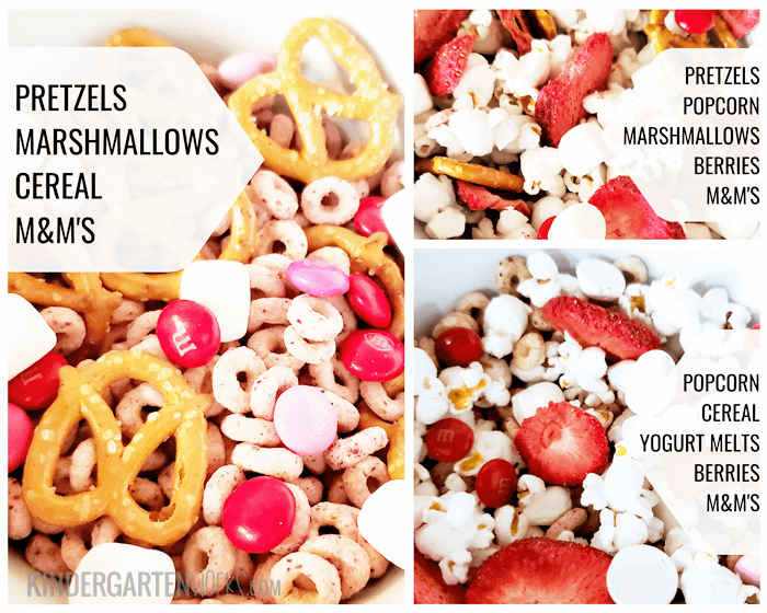 Valentine's Day Classroom Snack Mix Pretzels Marshmallows Cereal